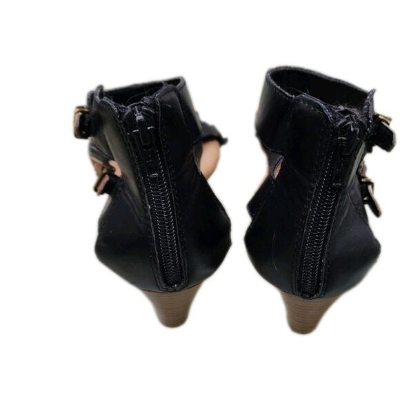 Aerosoles A2 Women's Zenfandel Wedge Sandal Size 8 Black With Brown Buckle - Picture 9 of 13